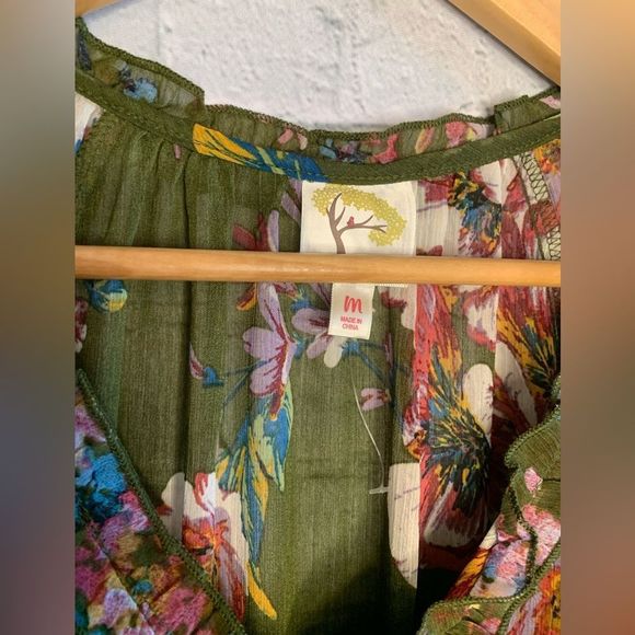 NWT Anthropologie fig & flowers tiered maxi dress. Large - Picture 5 of 9